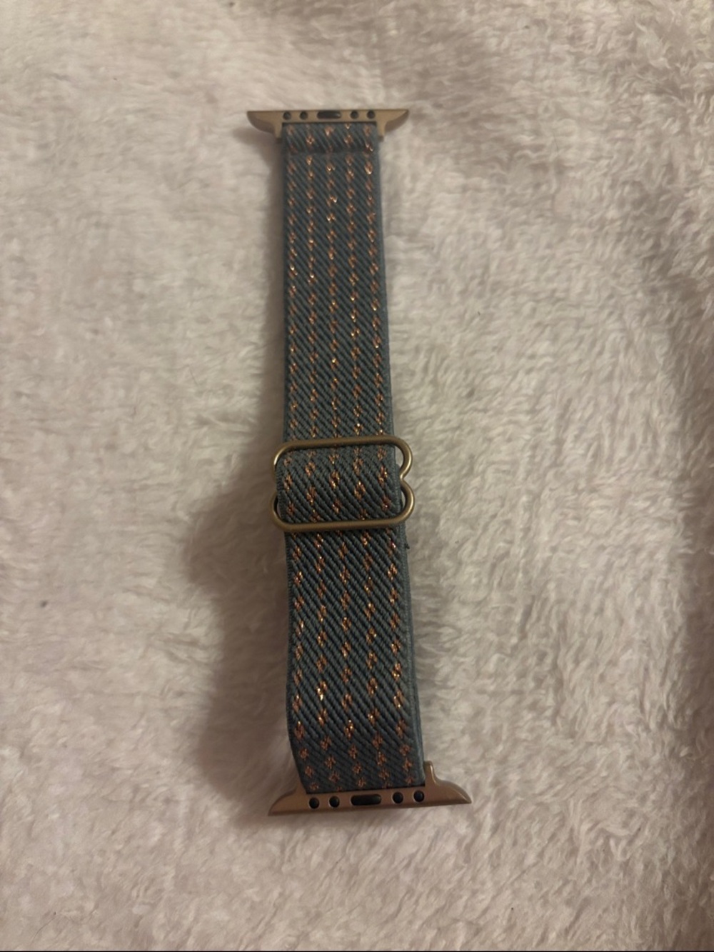 Gray and Rose Gold Woven Nylon Watch Band for Smartwatch